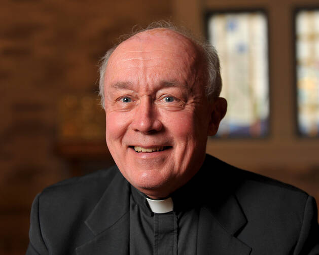 Jesuit Father Brian Daley, a patristics expert and professor of theology at the University of Notre Dame, Ind., shown here in 2012 before winning a major theology award from the Joseph Ratzinger-Benedict XVI Vatican Foundation (CNS photo/Matt Cashore, courtesy of the University of Notre Dame, Sept. 28, 2012) 
