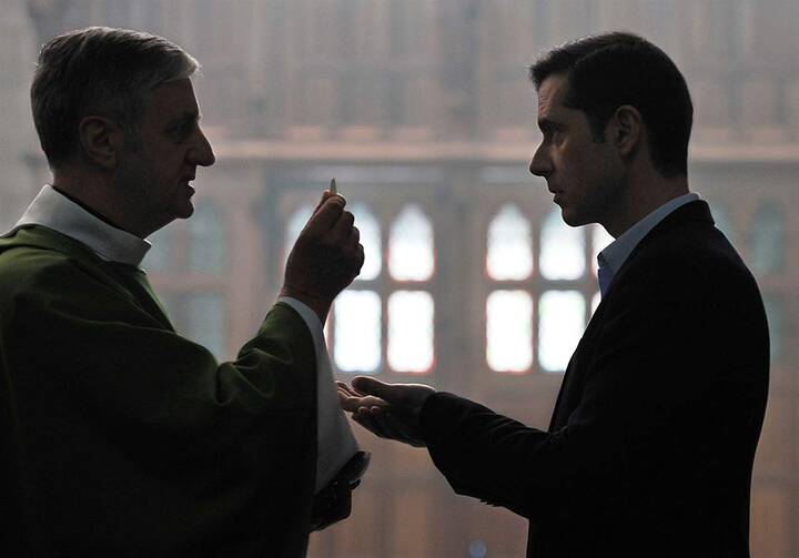 Alexandre Guérin (Melvil Poupaud), right, plays a sexual abuse victim in ‘By the Grace of God’ (photo: IMDB).