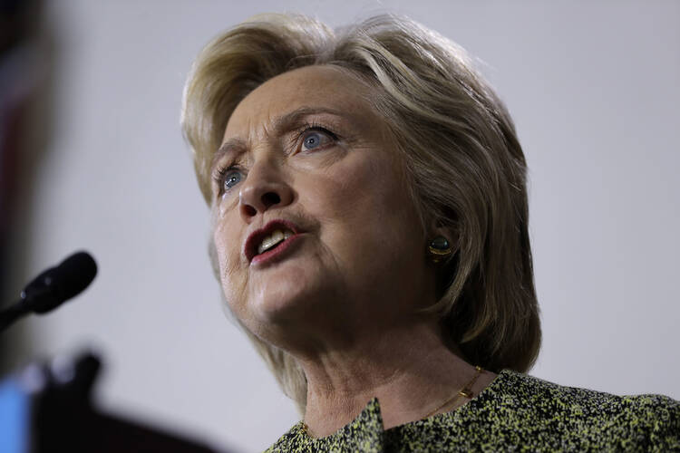 Democratic presidential candidate Hillary Clinton speaks in Philadelphia on Sept. 19 (AP Photo/Matt Rourke, File).
