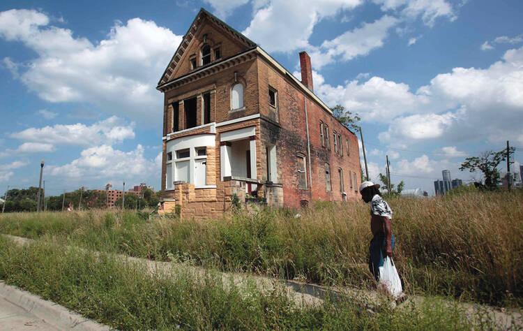 A once vibrant neighborhood near downtown Detroit