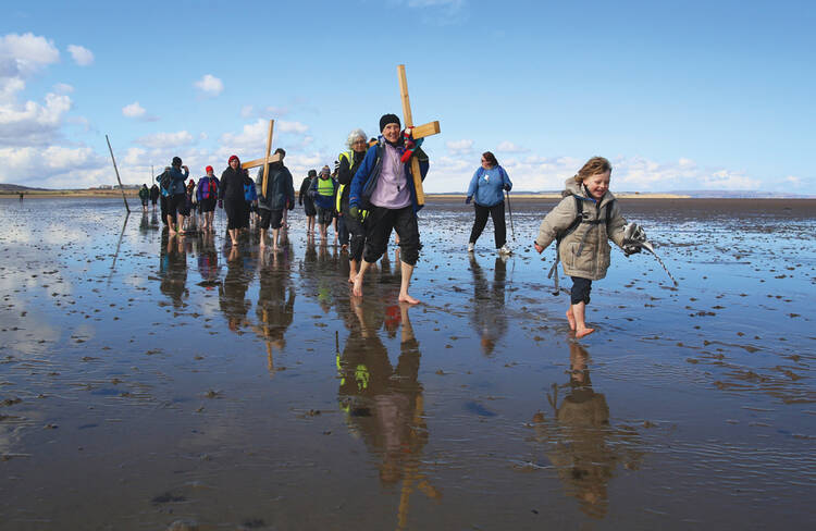 In His Footsteps: A pilgrimage to Holy Island in northern England.