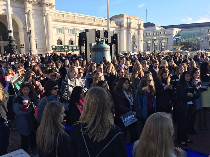 IFTJ 2016 participants gather for a day of advocacy in Washington, DC. Source: Ignatian Solidarity Network, https://twitter.com/IGsolidarityNET