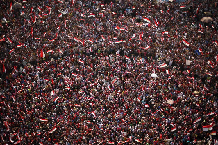 Protesters against Egyptian President Mohammed Morsi in Tahrir Square in Cairo