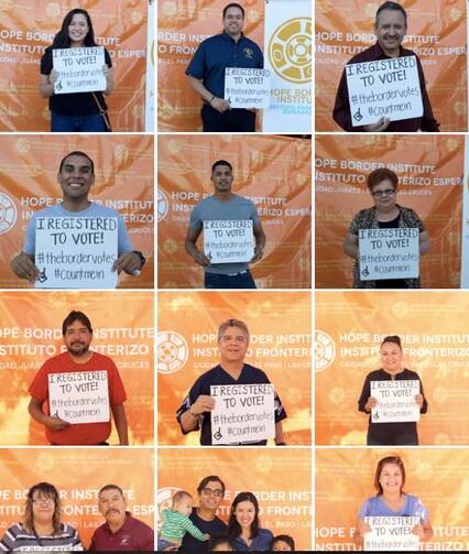 Some of the 700 who were registered at St. Mark Catholic Church. Photos courtesy of the Hope Border Institute.