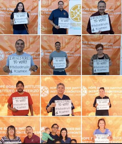 Some of the 700 who were registered at St. Mark Catholic Church. Photos courtesy of the Hope Border Institute.