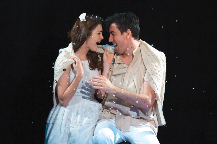 FOREVER YOUNG. Max Crumm as Matt and Samantha Bruce as Luisa in “The Fantasticks”
