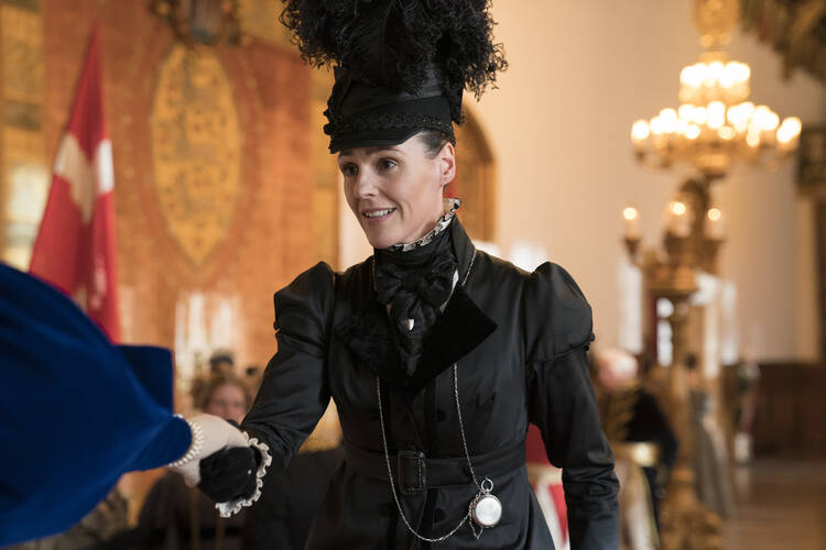 Striding vigorously across her family estate in top hat and black suit, Anne Lister (Suranne Jones) cuts a striking, even heroic figure. (Photo: HBO).