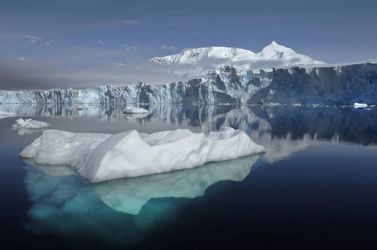 The Sheldon Glacier with Mount Barre in the background is seen from Ryder Bay near Rothera Research Station, Adelaide Island, Antarctica, in this undated handout photo. Climate change is causing the world's glaciers to melt at an unprecedented rate.