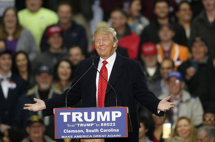 Republican presidential candidate Donald Trump speaks during a rally at Clemson University on Wednesday in Pendleton, S.C. (AP Photo/John Bazemore)