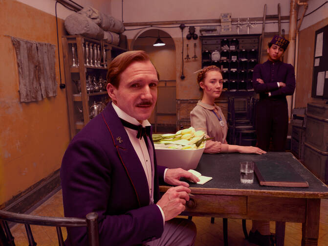 Ralph Fiennes, Saoirse Ronan and Tony Revolori 