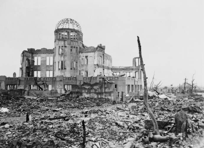 AVOIDABLE? The Museum of Science and Industry in Hiroshima, Japan, shortly after the dropping of the first atomic bomb, on August 6, 1945.