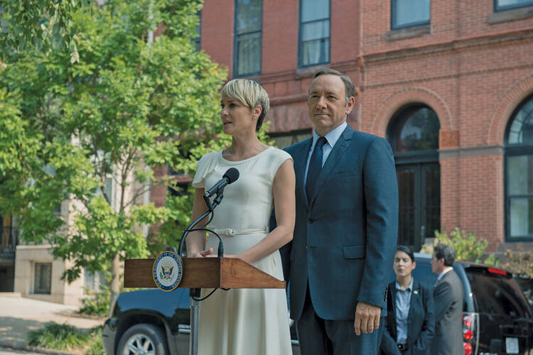 POWER COUPLE. Robin Wright and Kevin Spacey in Season 2 of "House of Cards"