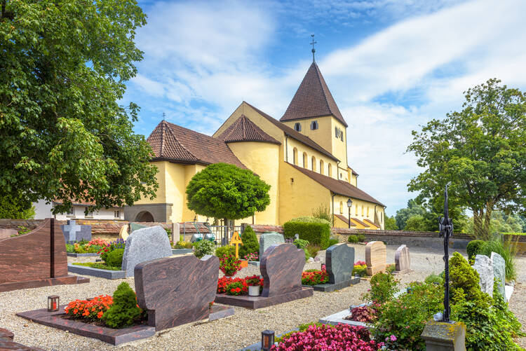 Cemetery by old church of St George in Reichenau Island, Germany. iStock photo
