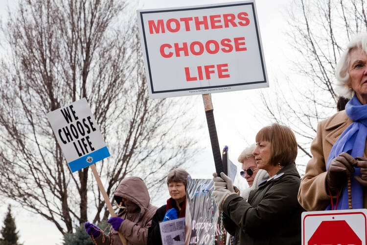 Women protesting against abortion in Boise, Idaho. (iStock/MivPiv)