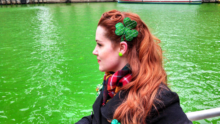 The Chicago River goes green for St. Patrick's Day. (iStock/ChelFoto)