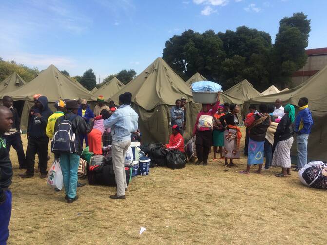 A camp set up to house foreigners in South Africa after widespread xenophobic attacks broke out