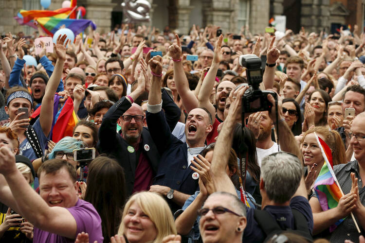 Celebrating 'Yes' in Dublin on May 23.