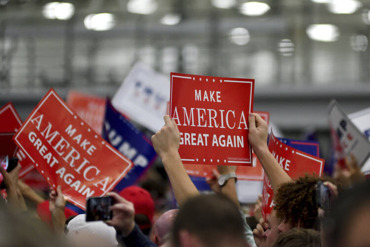 Manheim, PA, USA - October 1, 2016: Voters gather for a rally of Republican presidential nominee Donald Trump rallies in Manheim, Lancaster County, Pennsylvania. (iStock)