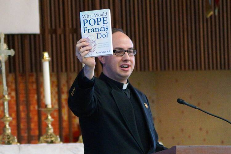 Author Sean Salai, S.J., at a recent book talk (Pete Young/Jesuit High School of Tampa)