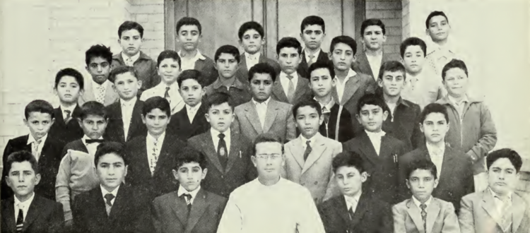 Father Alfred Hicks and his first year students in 1961 (photo: Georgetown University)