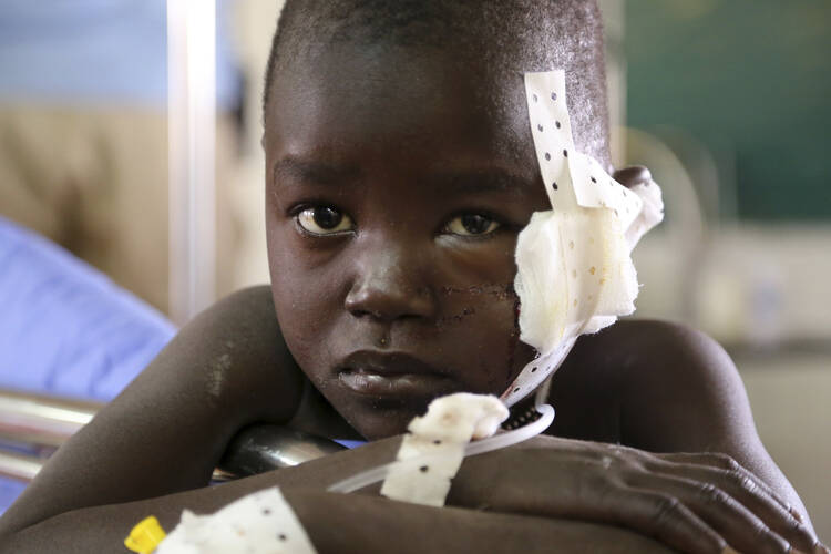 A young victim of a clash near Juba