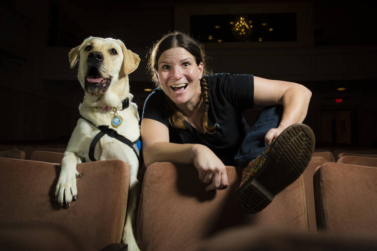 Judy McDonald with her service dog Daisy (NICK ABADILLA PHOTOGRAPHY: courtesy USD Magazine)