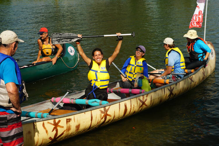 Arrival at Kahnawake on Aug. 15. Photo courtesy of Dominik Haake.