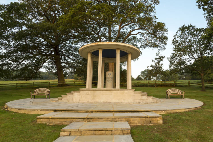 Magna Carta Memorial at Runnymede, Surrey, England, UK. The memorial was created by the American Bar Association in 1957