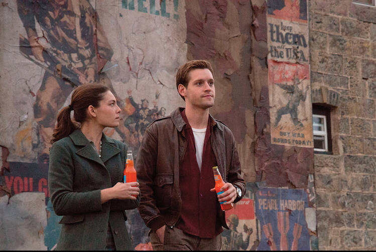 TIME-CROSSED. Alexa Davolos and Luke Kleintank in “The Man in the High Castle”