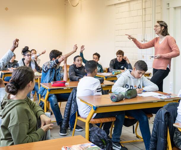 Secondary school students get to work in September at the Matteo Ricci school in Brussels. Photo courtesy of Matteo Ricci.