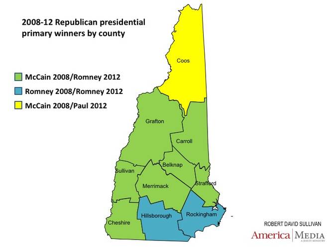 Not all New Hampshire counties are of equal weight in predicting the party nominees.