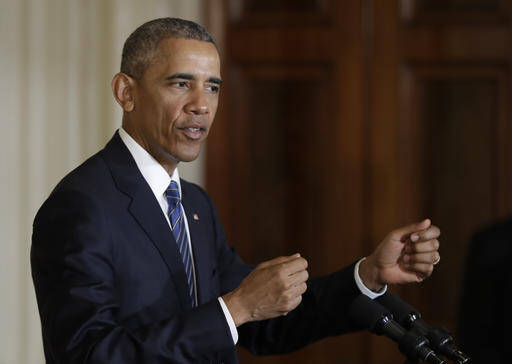 President Barack Obama speak to reporters during a joint news conference with Singapore's Prime Minister Lee Hsien Loong in the East Room of the White House in Washington, Tuesday, Aug. 2 (AP Photo/Manuel Balce Ceneta).