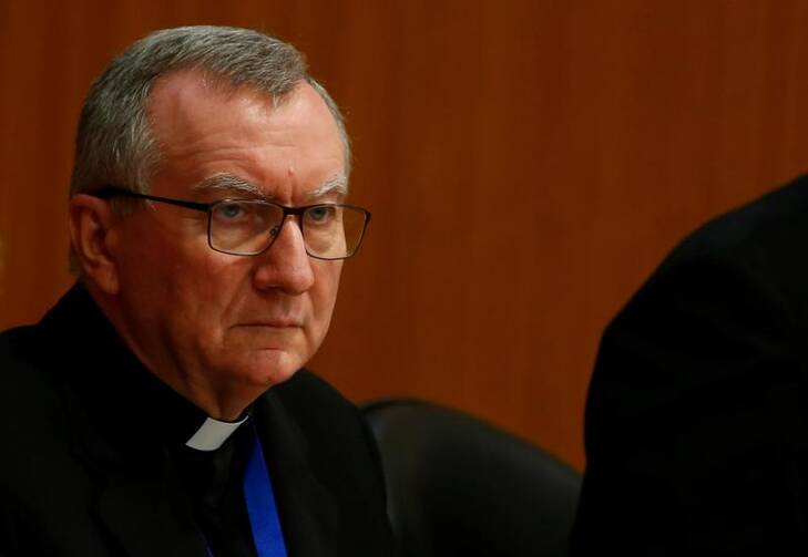  Cardinal Pietro Parolin, Vatican secretary of state, attends the World Congress "Child Dignity in the Digital World" at the Pontifical Gregorian University in Rome. (CNS photo/Tony Gentile, Reuters)