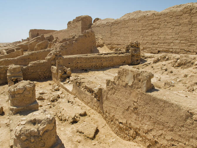 FIRST CHURCH. West Portico of the Dura-Europos synagogue in 2008.