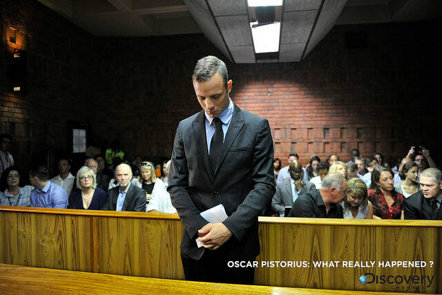 Oscar Pistorius appears for a bail hearing in the Pretoria Magistrate Court in February 2013. (Photo by Gallo Images / City Press / Herman Verwey)