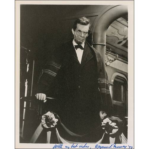 Raymond Massey in the title role, "Abe Lincoln in Illinois"