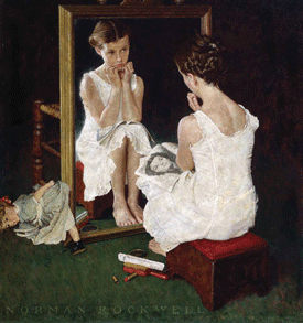 norman rockwell little girl and her doll