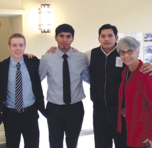 From left: the author, Luis, Luis’s brother and a translator after Luis testified before the Maryland General Assembly.