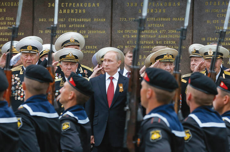 SEEING TSARS. President Vladimir Putin on Victory Day, in Sevastopol, May 9, 2014. 