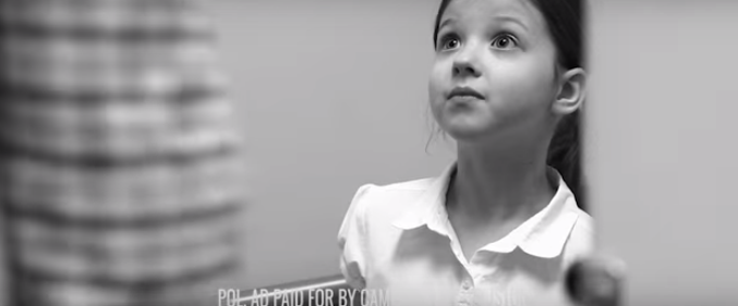 The most widely aired commercial against the Houston anti-bias law ended with a little girl being cornered in a public bathroom. (Image from www.campaignforhouston.com)