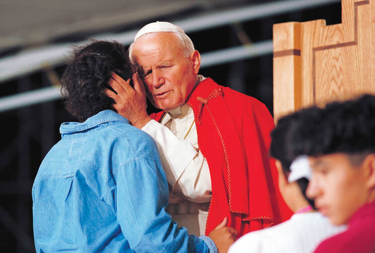 Blessed John Paul II, during the closing Mass of World Youth Day in 1993.