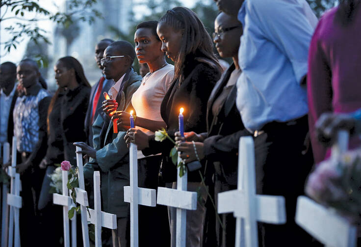 FTERSHOCK. A memorial vigil in Nairobi, Kenya, on April 7 for the 148 or more people killed in an attack on Garissa University College.
