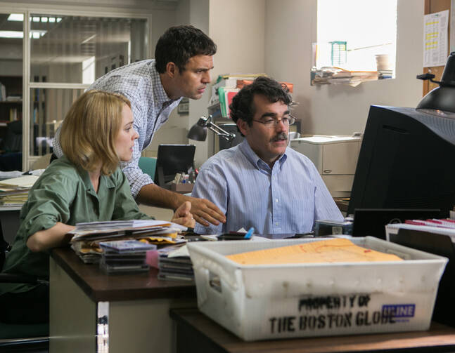 Rachel McAdams, Mark Ruffalo and Brian d'Arcy James in 'Spotlight'