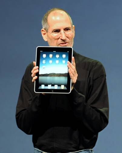 Steve Jobs with the iPad. Photo courtesy of Wikipedia.