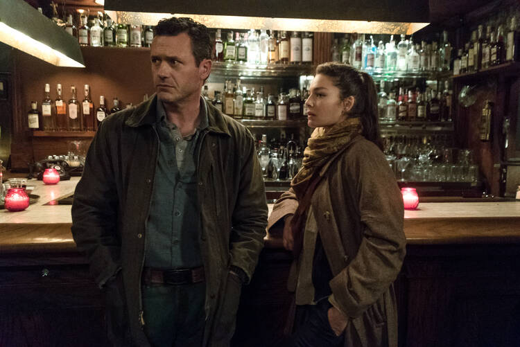 Jason O’Mara and Alexa Davalos in the television adaptation of “The Man in the High Castle” (Liane Hentscher/Amazon Prime Video)