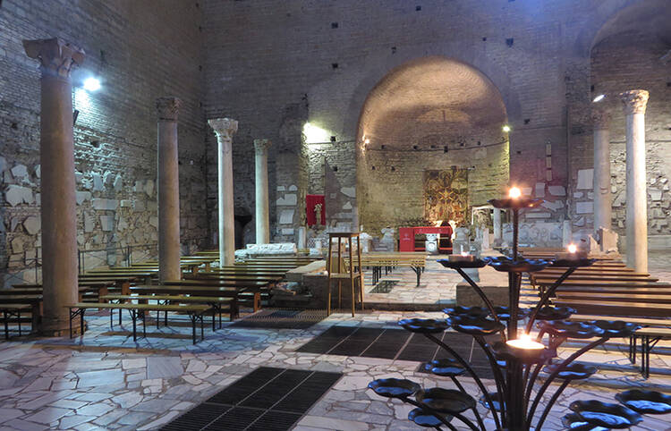 Basilica of Sts. Nereus and Achilleus, an underground altar where the Catacombs Pact was signed at a Mass on Nov. 16, 1965. Religion News Service photo by Grant Gallicho