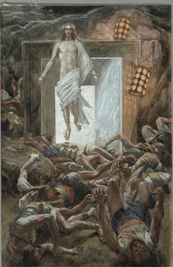 Oil painting Ascension of Christ with flying angels and Saints Hand painted art