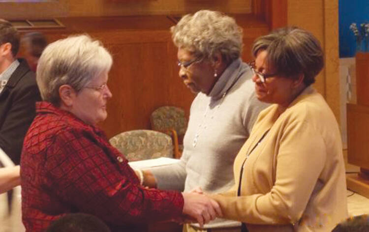 Sister Jane Hotstream blessed the author's hands.