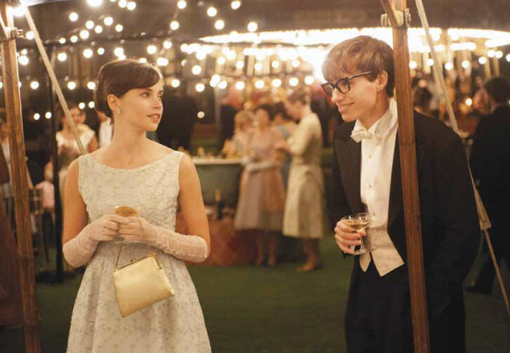 MEET-CUTE. Felicity Jones and Eddie Redmayne in “The Theory of Everything”