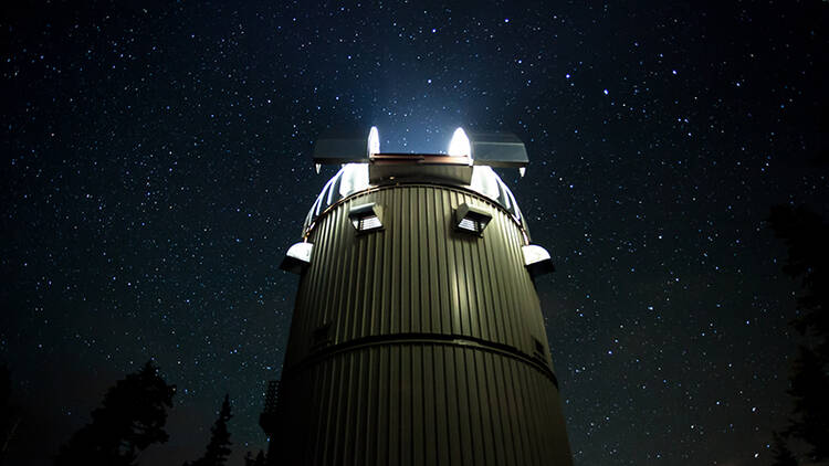 A long exposure at the Vatican Advanced Technology Telescope in southeastern Arizona in 2014. Photo courtesy of the Vatican Observatory